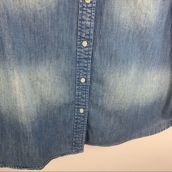 Talbots Denim Button Down Top size XLP roll tab - Picture 5 of 10